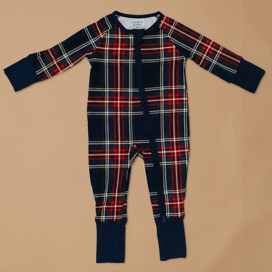 Christmas Plaid Bamboo Zipper