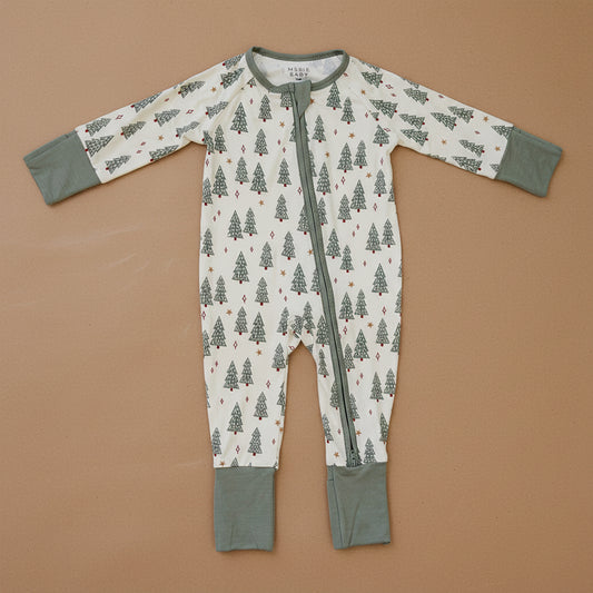 Christmas Trees Bamboo Zipper