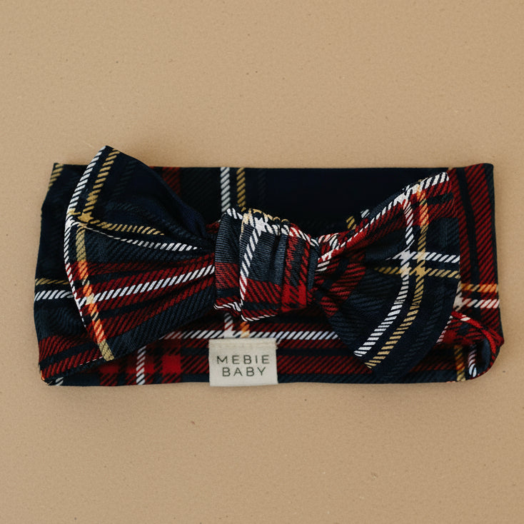 Christmas Plaid Bamboo Head Wrap