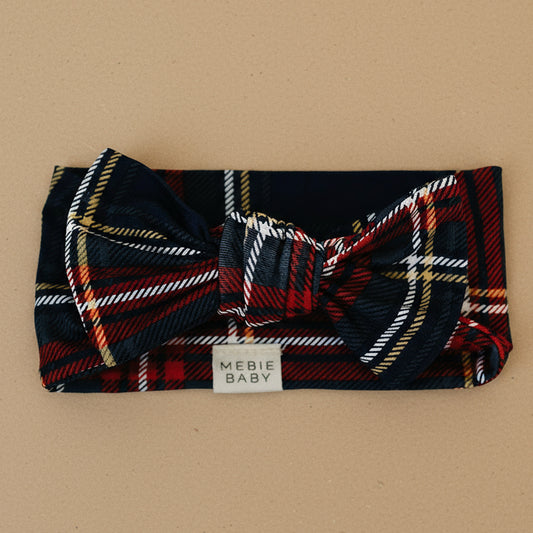 Christmas Plaid Bamboo Head Wrap