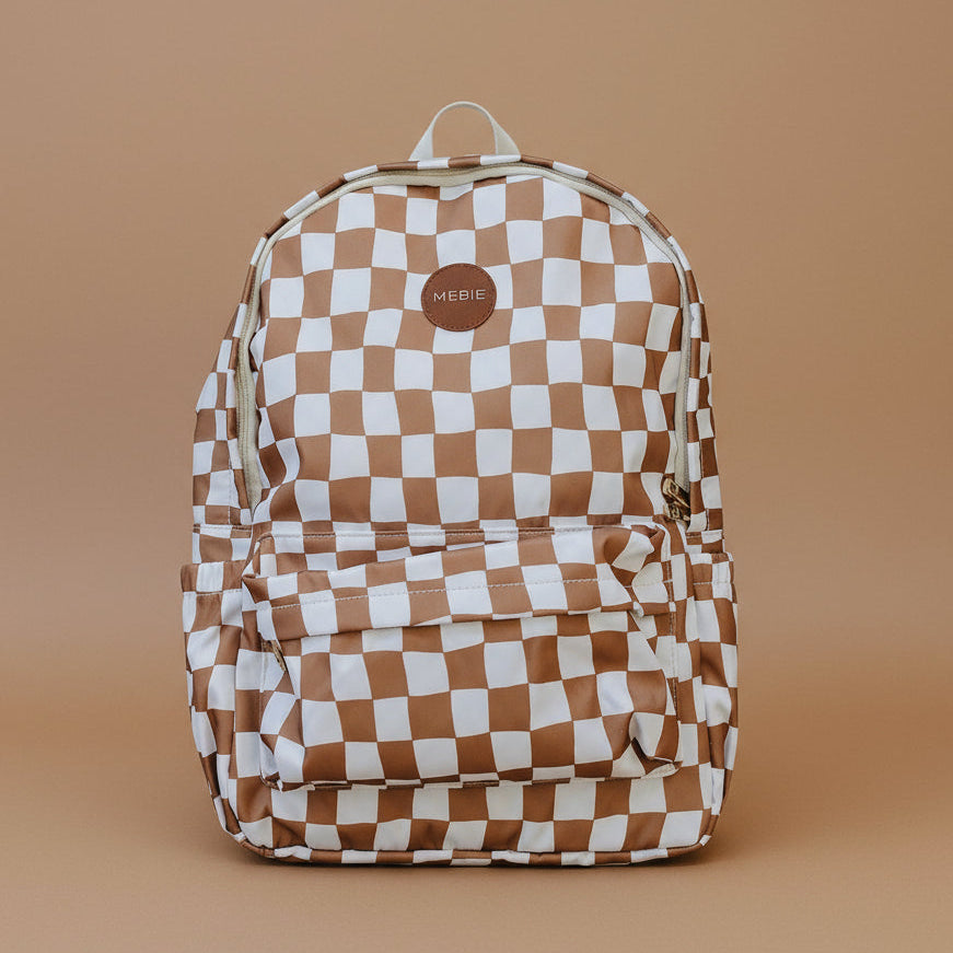 Rust Wavy Checkered Large Backpack