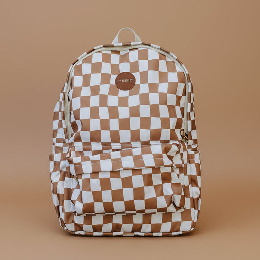 Rust Wavy Checkered Large Backpack