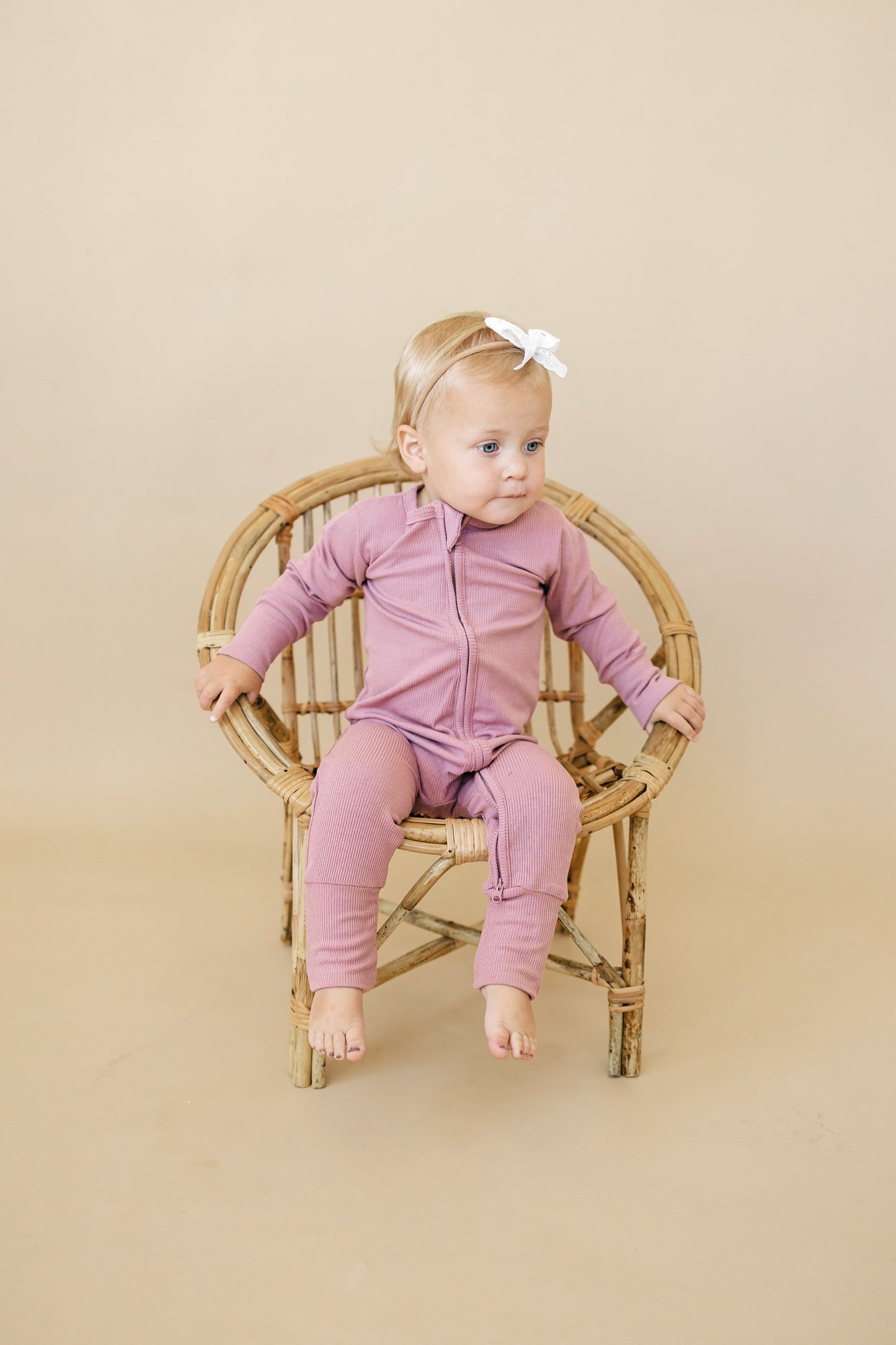 Solid Ribbed Bamboo Zippy Romper
