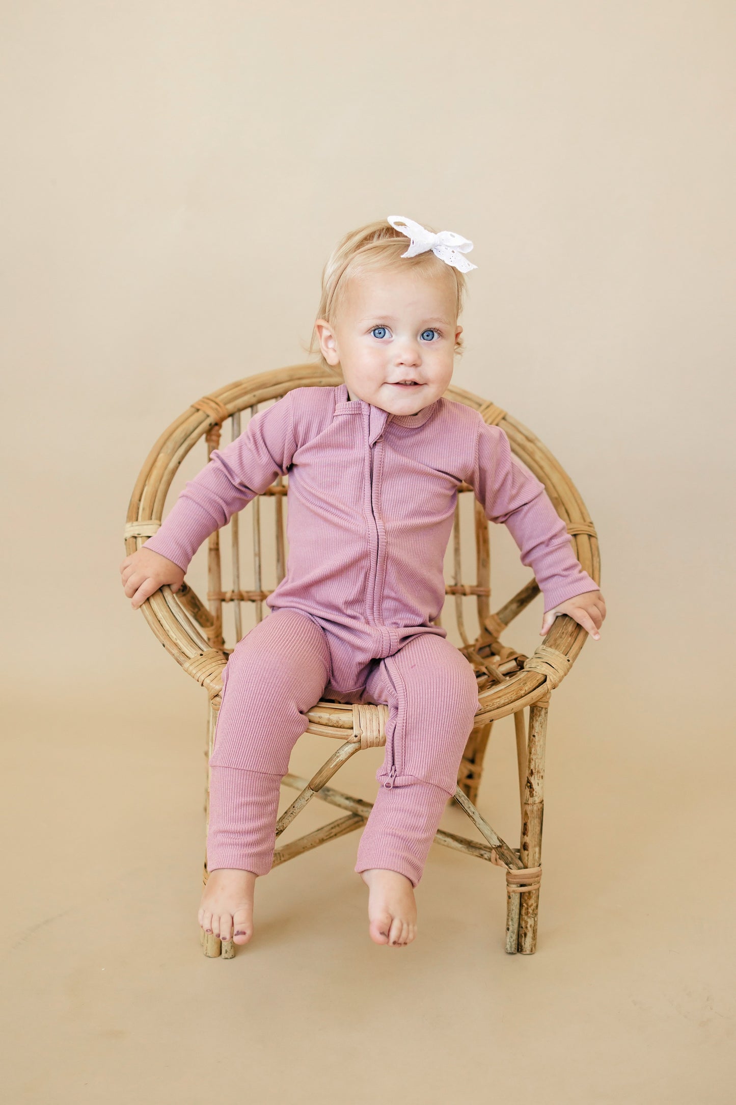 Solid Ribbed Bamboo Zippy Romper
