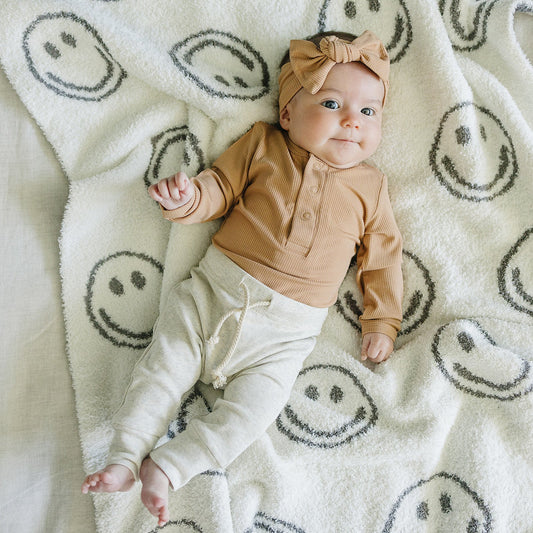Carmel Bamboo Snap Long Sleeve Ribbed Bodysuit