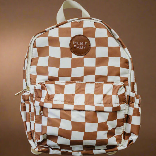 Rust Wavy Checkered Mini Backpack