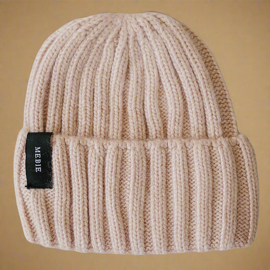 Light Pink Chunky Knit Beanie