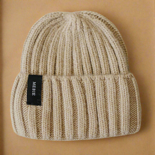 Tan Chunky Knit Beanie