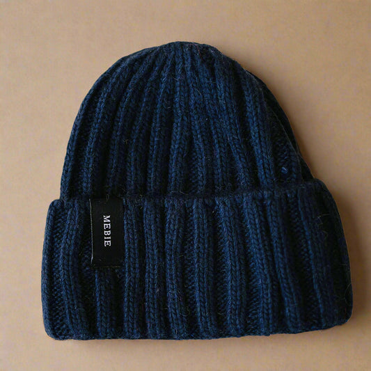 Navy Chunky Knit Beanie