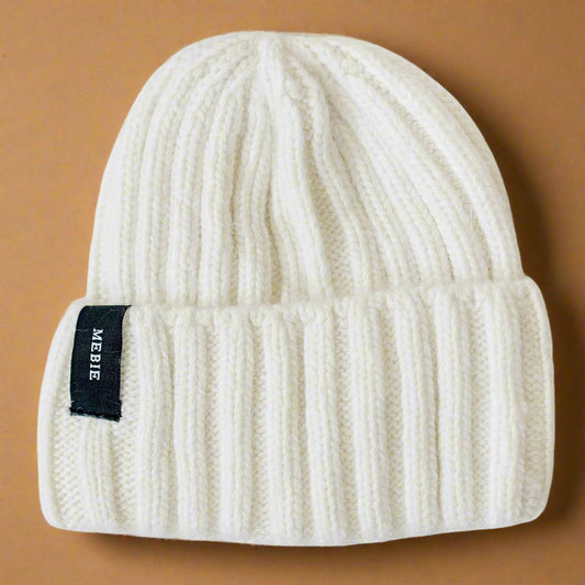 White Chunky Knit Beanie