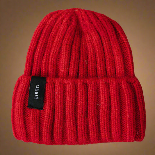 Red Chunky Knit Beanie