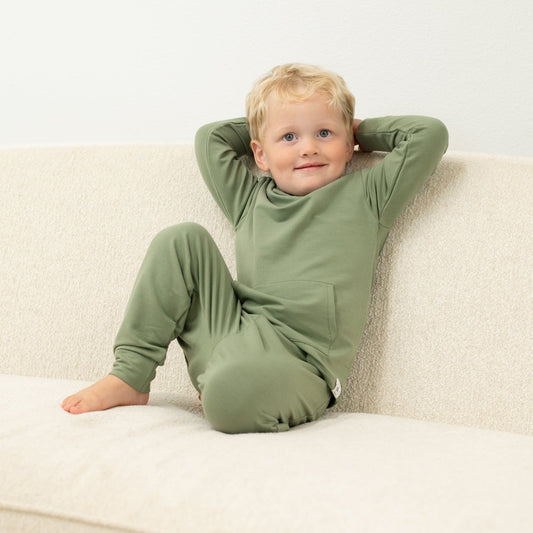 Army Green Hooded Jogger Set