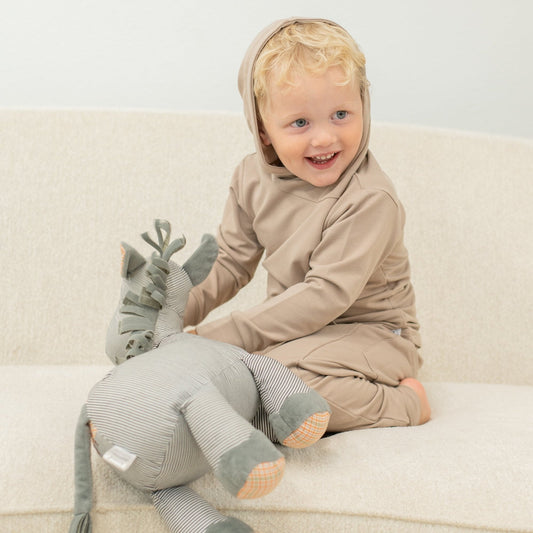 Taupe Hooded Jogger Set