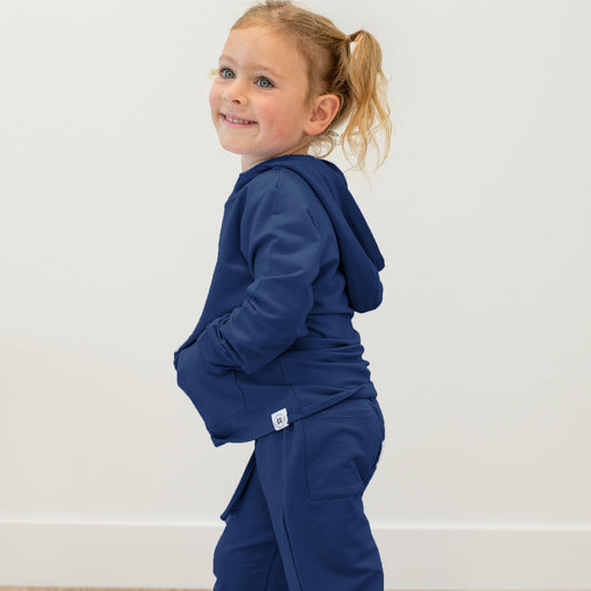 Navy Hooded Jogger Set