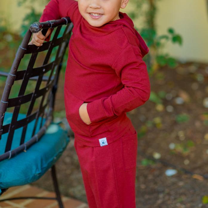 Rhubarb Red Hooded Jogger Set