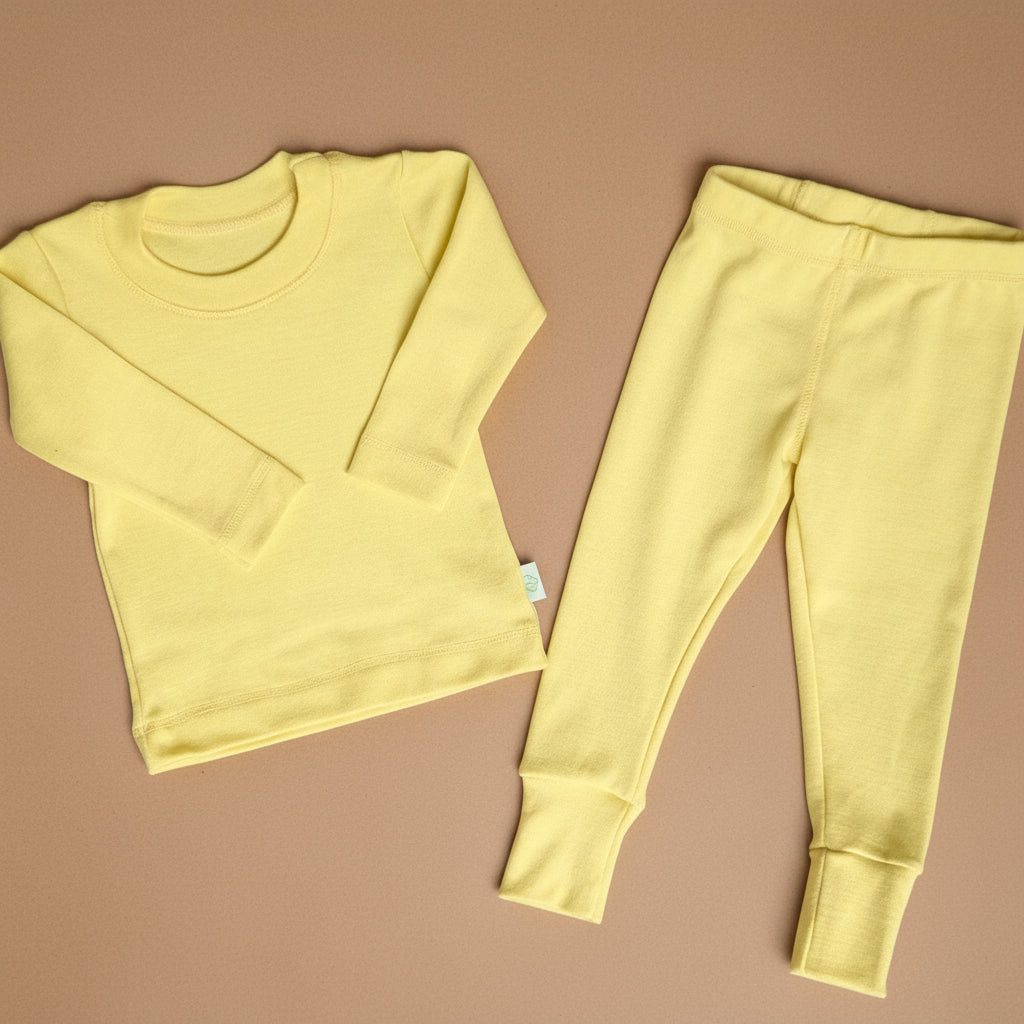 Silk & Merino Thermal Base-layer Set - Lemon