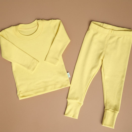 Silk & Merino Thermal Base-layer Set - Lemon