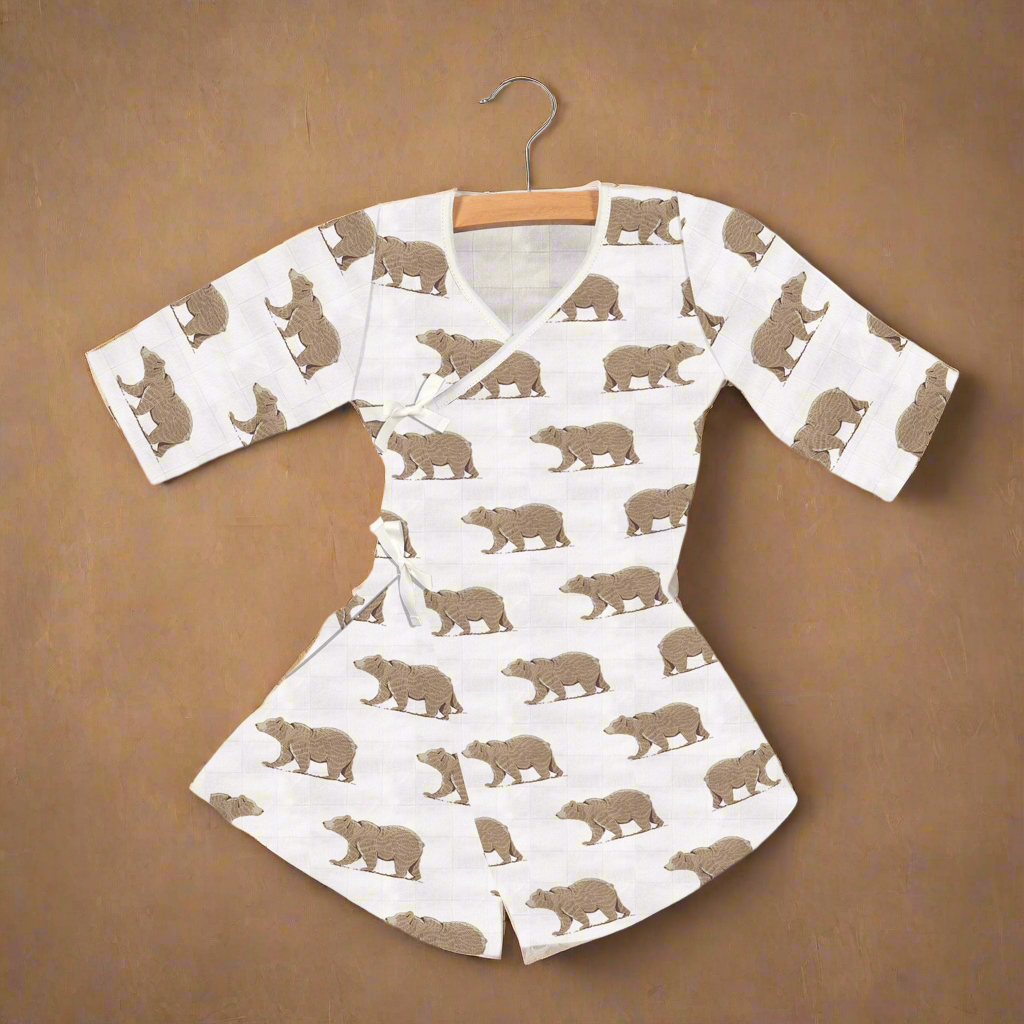 Goodnight Bear Bamboo Mini Robe Dress