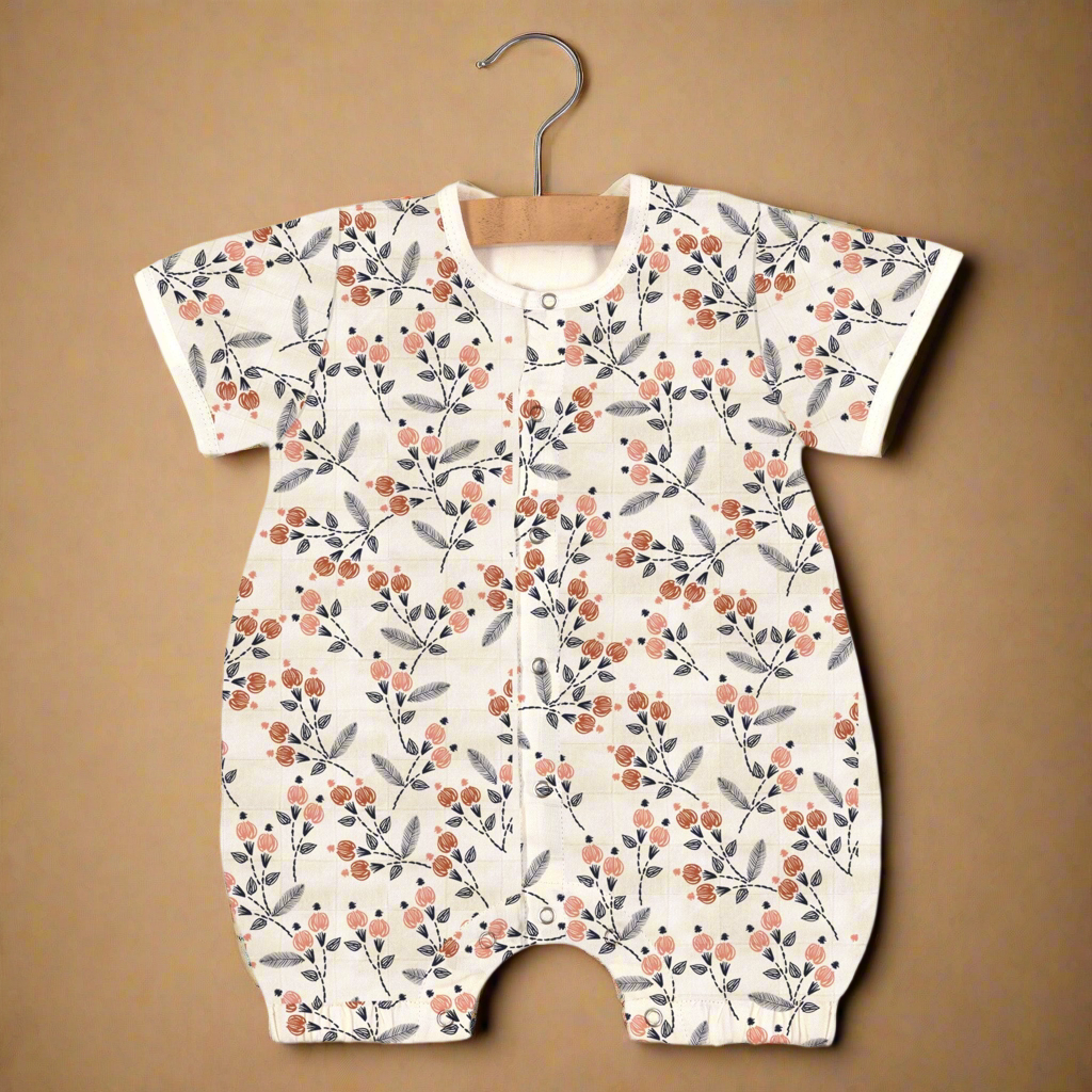 Dahlia Floral Bamboo Mini Romper