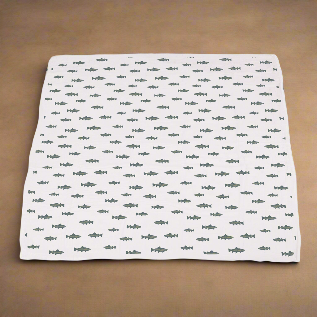 Gone Fishing and Hunter's Camo Bamboo Throw Blanket