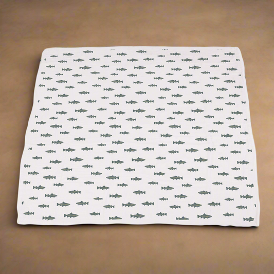 Gone Fishing and Hunter's Camo Bamboo Throw Blanket
