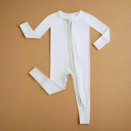 Comfy Gray Zippered Baby Romper