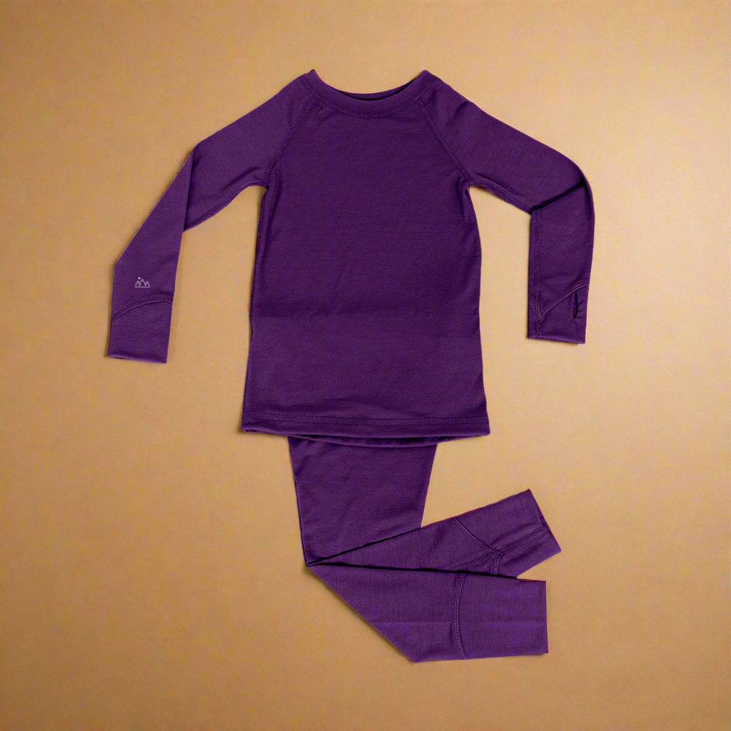 Kids Long Sleeve & Legging Set – 100% Merino Wool - Baselayer