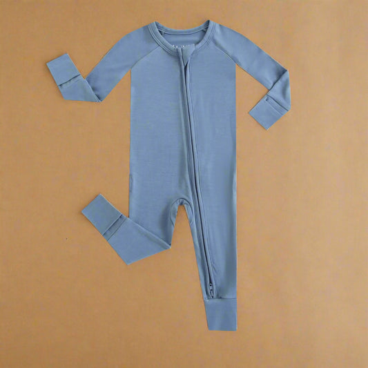 Midnight Blue Zippered Baby Romper