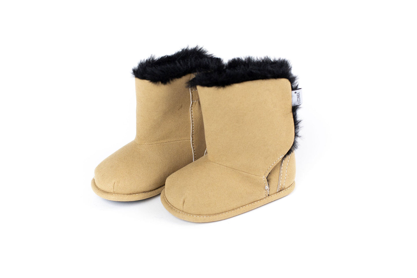 Taupe Boot Top with Black Faux-Fur Lining