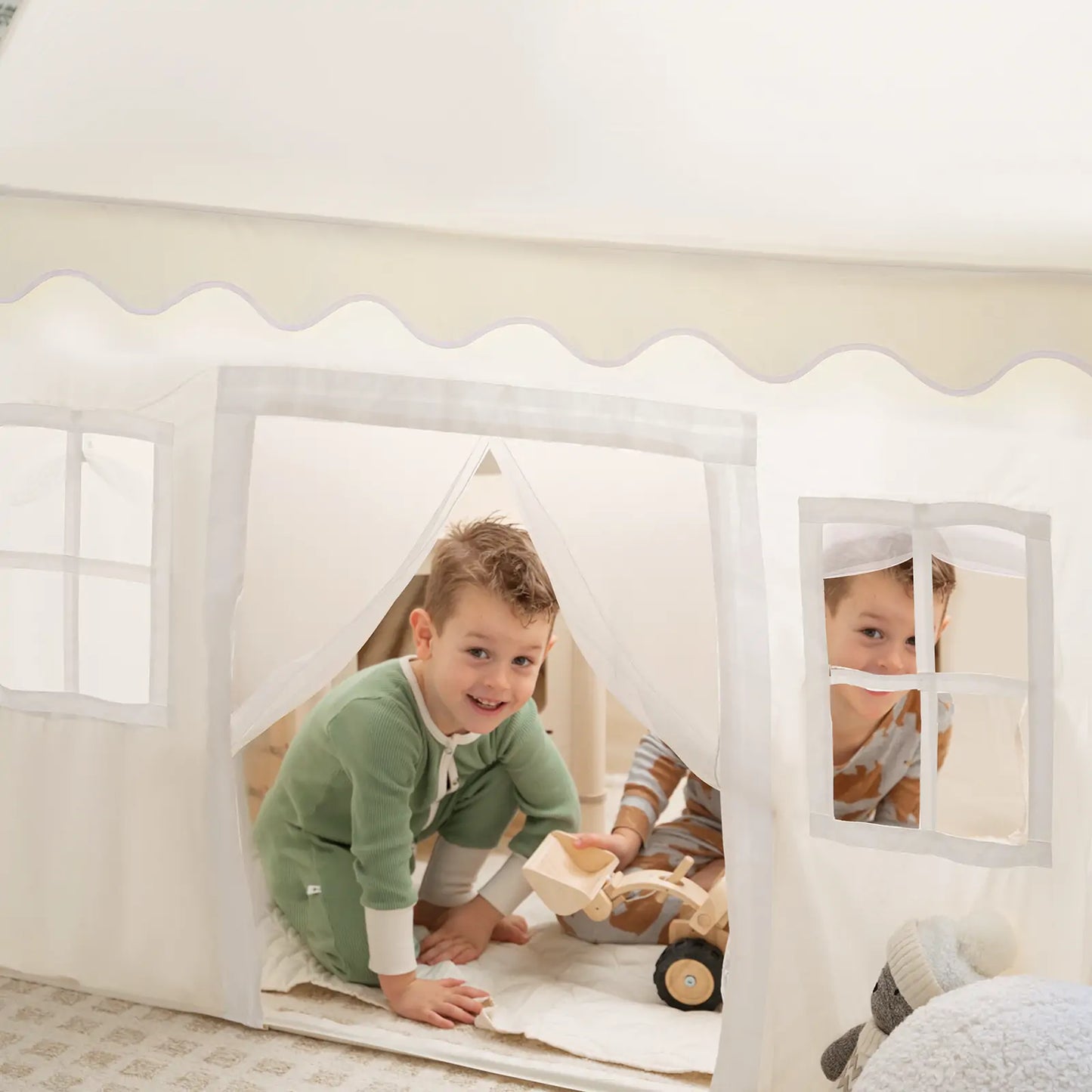 Tiny Land® Playhouse Tent – Natural Cream Indoor Tent for Kids
