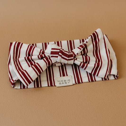 Red Stripes Bamboo Head Wrap