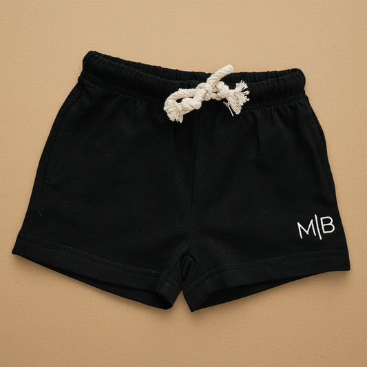 Black Pocket Cotton Shorts