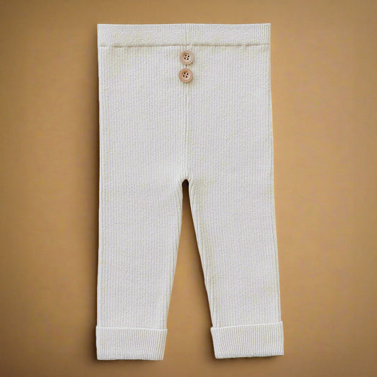 Cream Knit Leggings