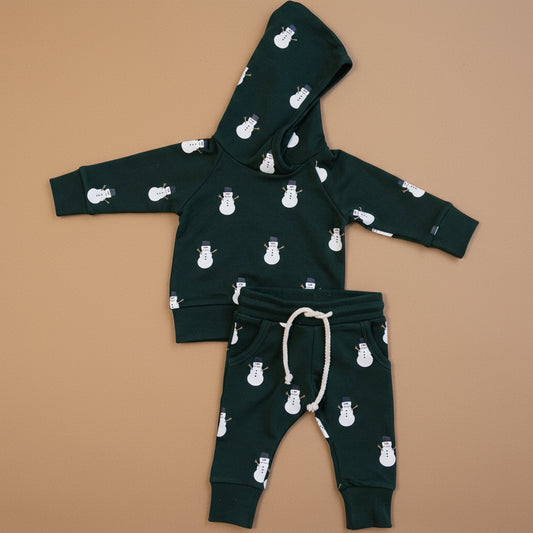 Snowman Hooded French Terry Set